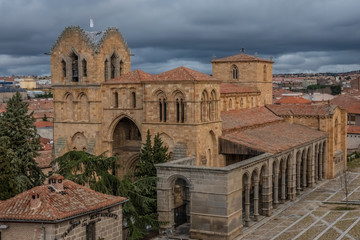 The Basilica de los Santos Hermanos Martires, Vicente, Sabina y Cristeta, best known as Basilica de San Vicente, Avila, Castile-Leon, Spain.