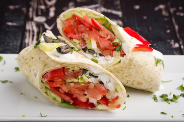 fresh tasty vegetarian wrap vegan fast food