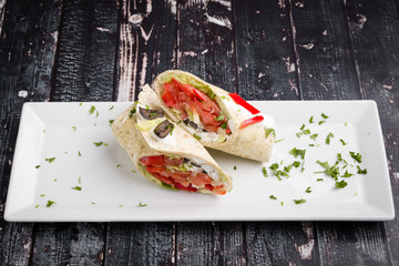 fresh tasty vegetarian wrap vegan fast food