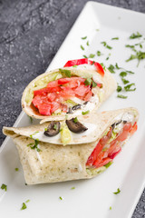 fresh tasty vegetarian wrap vegan fast food
