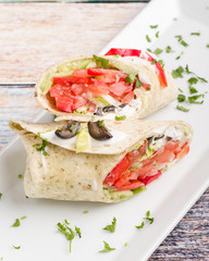 fresh tasty vegetarian wrap vegan fast food