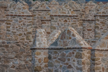 The magnificent medieval walls of Avila, Castile-Leon, Spain. A UNESCO World Heritage Site completed between the 11th and 14th centuries