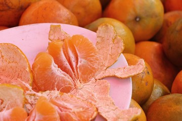 orange fruit is delicious at street food