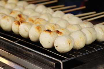 grilled meatballs is delicious at street food