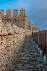 The magnificent medieval walls of Avila, Castile-Leon, Spain. A UNESCO World Heritage Site completed between the 11th and 14th centuries