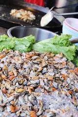 Fresh mussel for cooking in the market