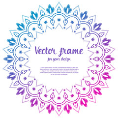 Nature style floral frame with place for text. Flower festival wreath.
