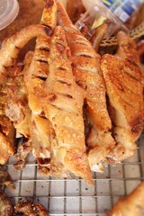 Grilled pork tail delicious at street food