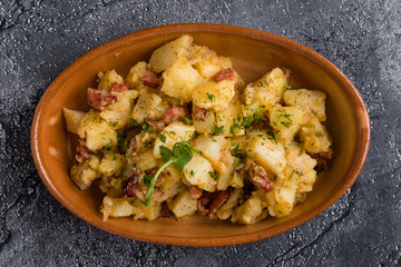 fresh healthy baked delicious baked potato on white plate