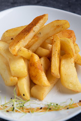 fresh healthy baked delicious baked potato on white plate