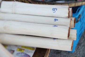 Fototapeta premium glutinous rice with coconut milk roasted in bamboo