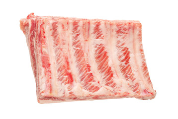 Raw pork ribs with a rosemary