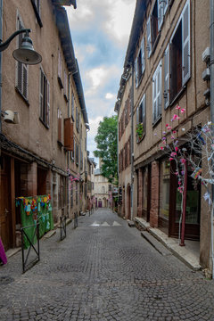 street in the center of the city of Rodez, France