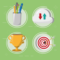 set cloud storage target trophy and supplies