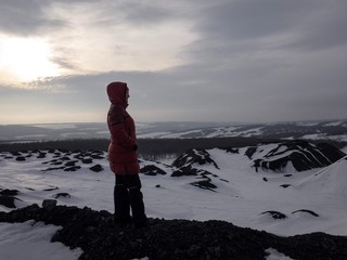 girl on the mountains