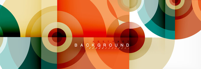 Round circles and triangles abstract background