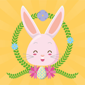 cute rabbit face cartoon