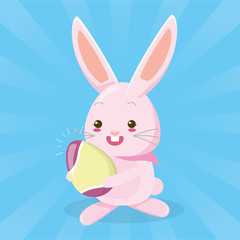 cute rabbit with easter egg