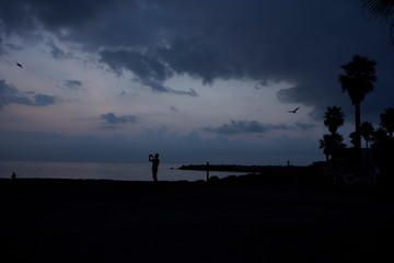 Fototapeta na wymiar P8081021 sunrise best taking pic silhouette sandy