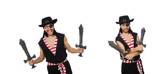 Man pirate isolated on the white background