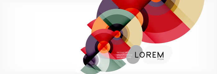 Circle geometric composition abstract background design, cover, template, brochure, flyer.