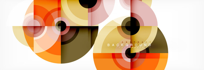 Obraz premium Circle abstract background with triangular shapes for modern design, cover, template, brochure, flyer.