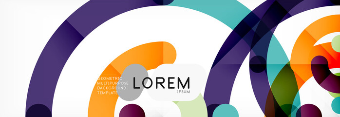 Fototapeta premium Line design circles abstract background