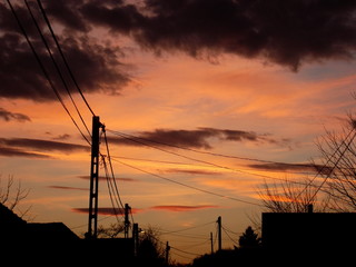 sunset in the city, Tolna, Hungary