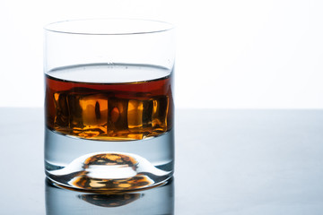 whiskey glass and whiskey