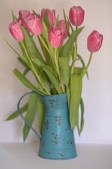 bouquet of tulips in vase