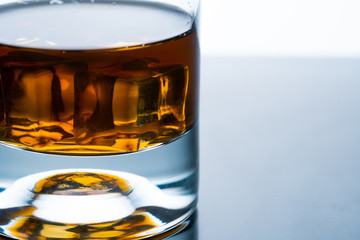 whiskey glass and whiskey