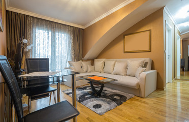 Interior of a loft apartmet living room