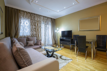 Interior of a loft apartmet living room