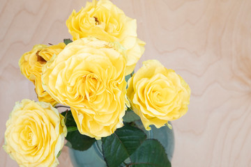 bouquet of yellow roses close-up