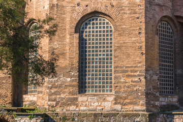 Fototapeta na wymiar large old window in ancient building