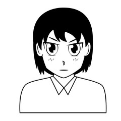 anime girl manga portrait character