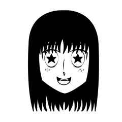 face girl anime manga comic