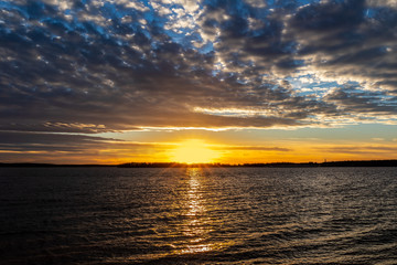 Sunset at a lake in Oklahoma.
