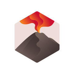 Volcano Logo Template. Mountain Logotype Isolated. Mountain Vector Illustration.