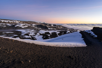 View from the crater on top of Mount Kilimanjaro
