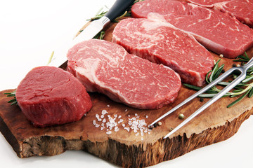 Steak raw. Barbecue Rib Eye Steak, dry Aged Wagyu Entrecote Steak.