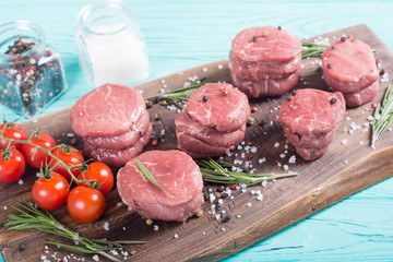 Raw filet mignon
