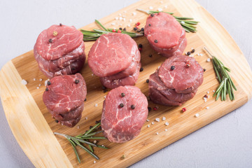 Raw filet mignon