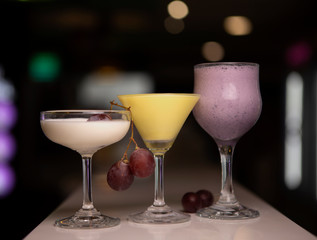 Three Different Ice Cream in Glass