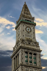 View of the Custom House Clock Tower in Boston