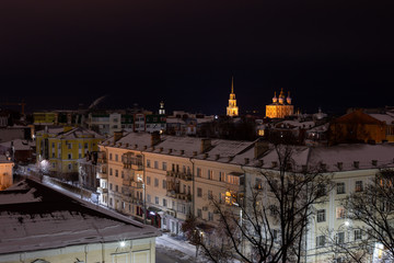 Night Ryazan in the lights