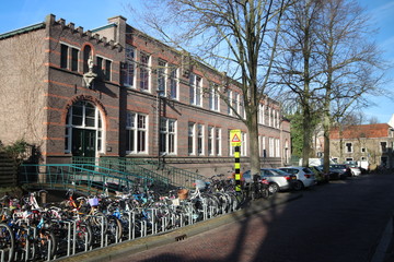 Saint aloysius primary school at the spieringstraat in old town of Gouda
