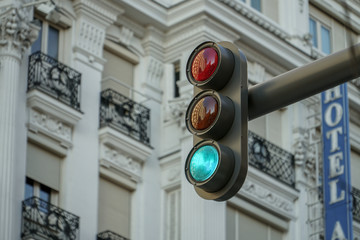 Traffic Light in Madrid