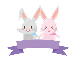 cute couple rabbit