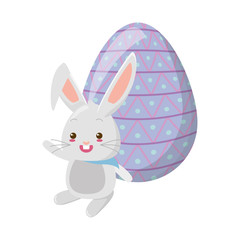 Obraz na płótnie Canvas cute rabbit with easter egg